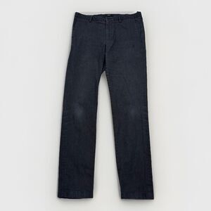 Theory Pants Mens Size 33 Zaine Comfort Twill Dark Tapered Charcoal Black Gray